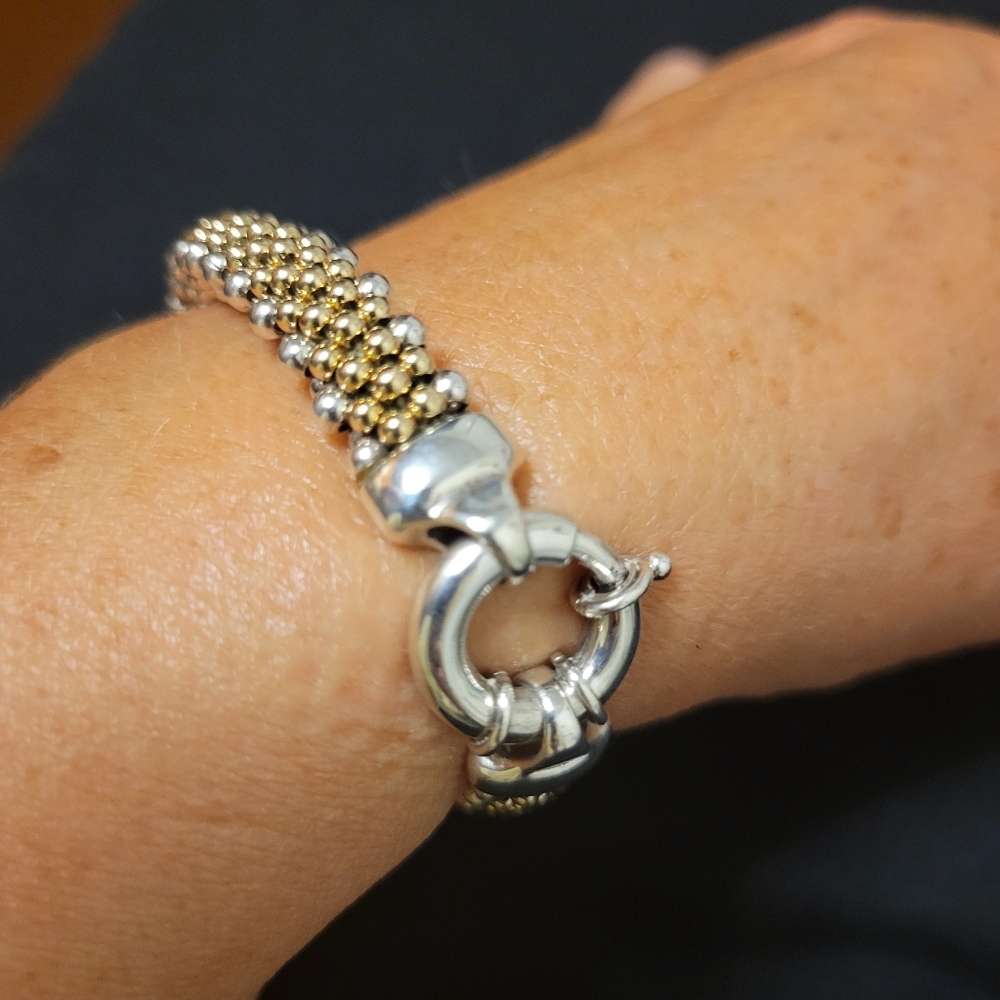DOVERA DESIGNS Bracelet 6 1/4" Silver and Gold beads